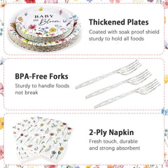 Heboland Wildflower Baby in Bloom floral pattern adds seasonal elegance to the table.