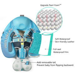 HECCEI Mambobaby float canopy shields delicate skin with UPF50+ protection.