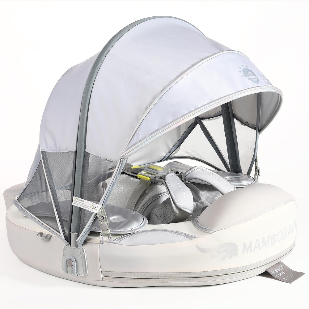 HECCEI Mambobaby float with removable tail stabilizes baby during water play.