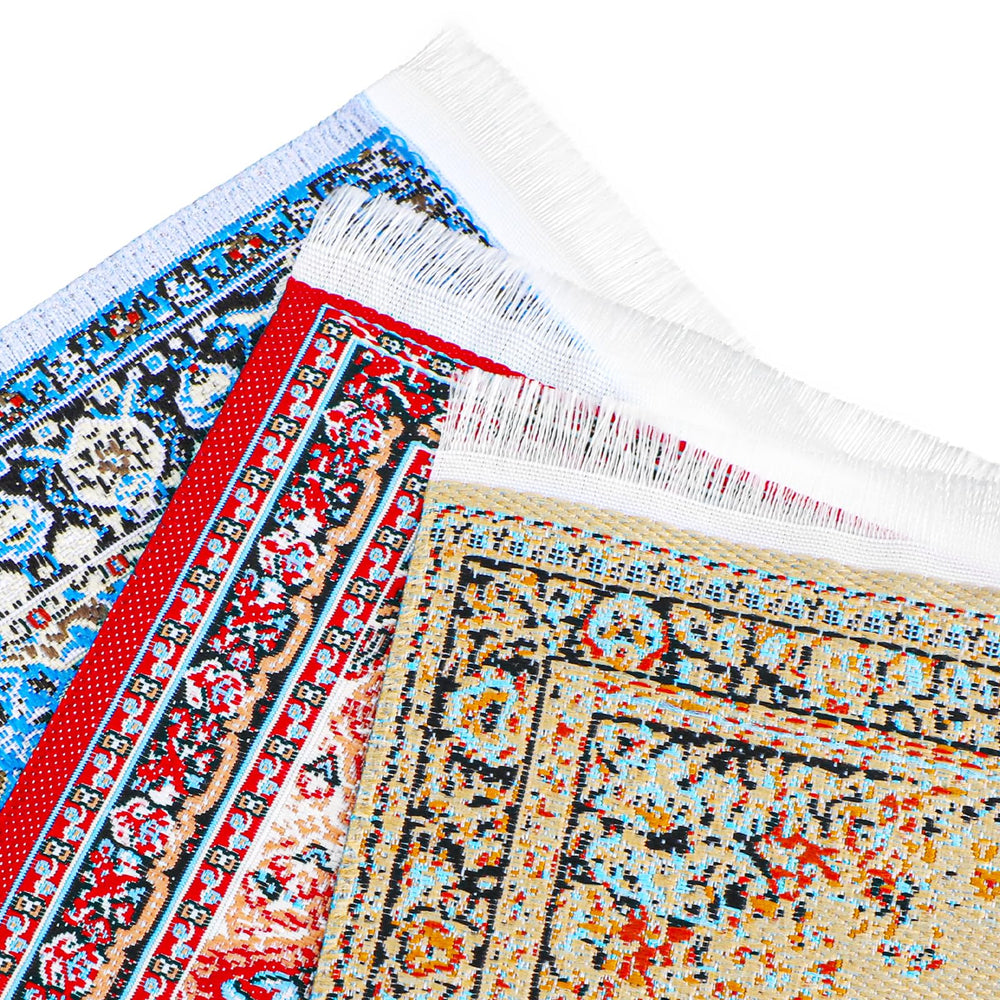 Heclia 1:12 mini rug set, eco-friendly fabric for durable dollhouse decor.