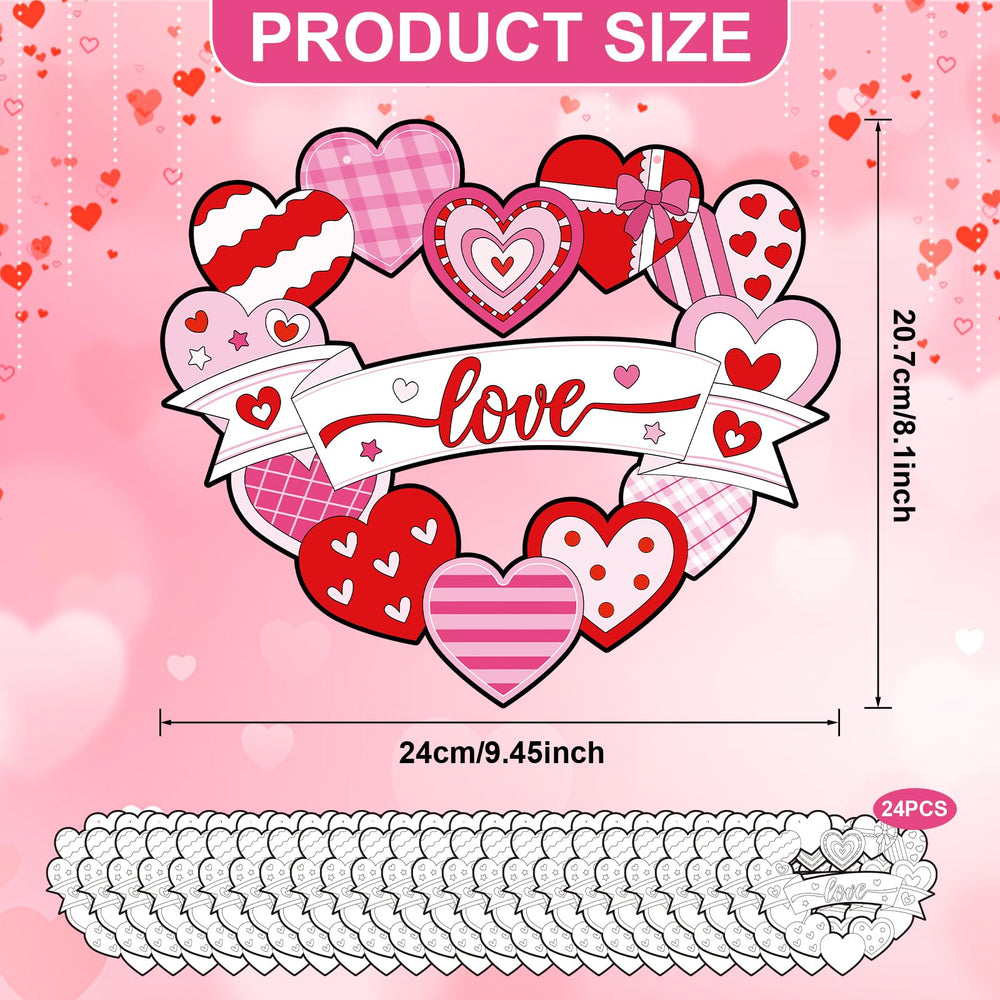 Hedeey Valentine’s wreath kit for kids to assemble and personalize at home or school.