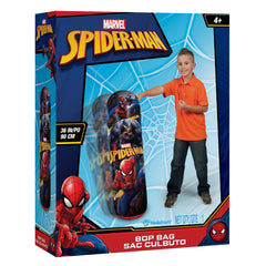 Hedstrom Spider-Man Bop Bag inflation valve enables quick setup.