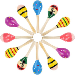 Hedume 12-pack wooden maracas 8-inch ready for festival fun and easy carry.