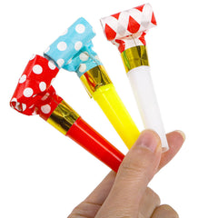 Hedume noisemaker pattern variety with dots, triangles, hearts for festive flair.