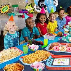 Hegbolke game-night supplies plates bring fun to the table for friends and family.