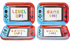 Hegbolke game-on dinner plates with controller design, ideal for gaming birthday tables.