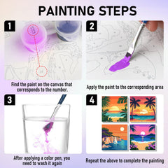 HEIBAGO framed paint by numbers meadow landscape invites creativity in a kid-friendly activity.