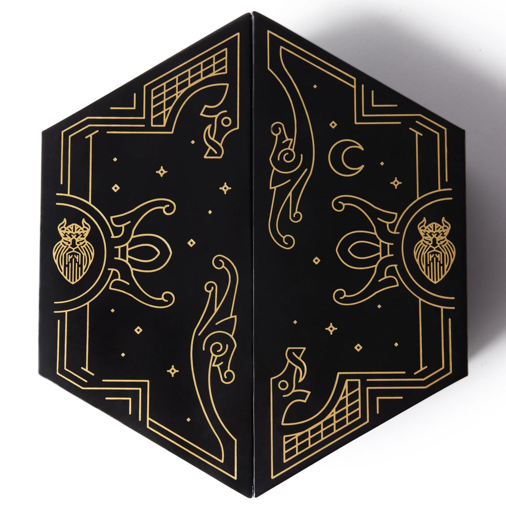 HEIMDALLR dice set highlights Norse runic font on each die