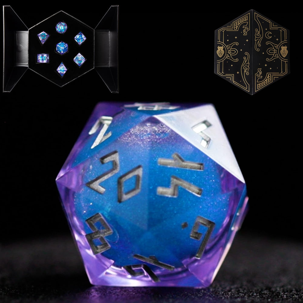 HEIMDALLR Starshimmer liquid core dice with swirling core for immersive play.