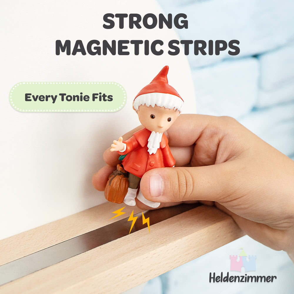 Heldenzimmer Tonie shelf safely stores Tonies box and starter sets.
