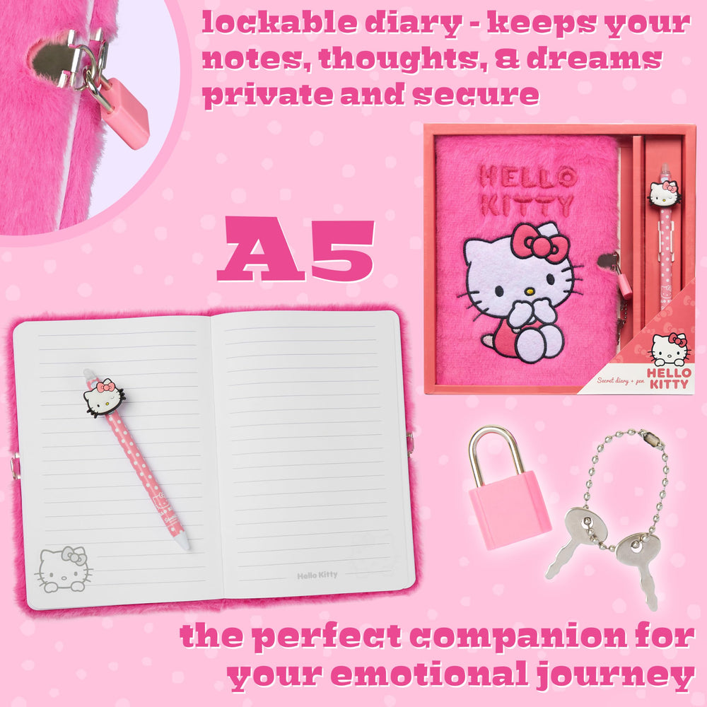 Hello Kitty A5 notebook with durable cover ideal for daily notes.