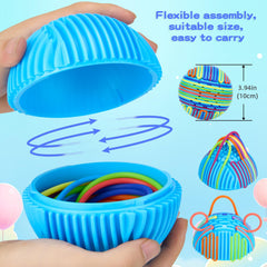 HELLO PAPAYA textured sphere grooves with silicone strings for exploration.