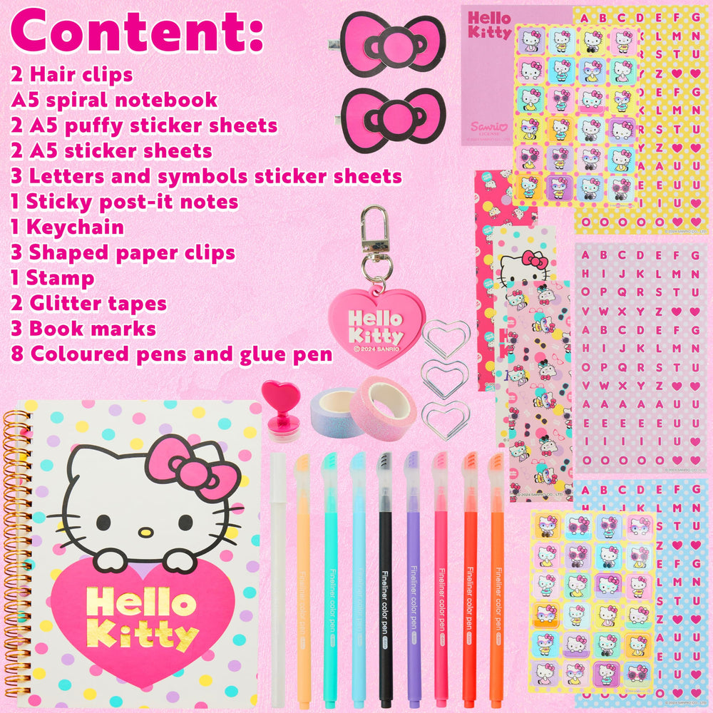 Hello Kitty DIY Journal Kit sticky notes and stamps for planning