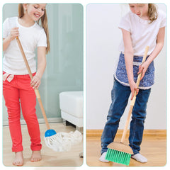 HELLOWOOD Kids Cleaning Set cleaning rag and duster: soft textures invite tactile pretend chores
