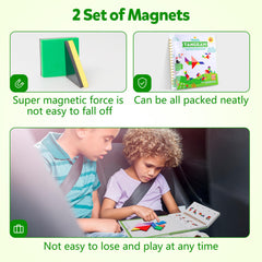 Helsort Magnetic Backings keep pieces in place on any surface for mess-free play.