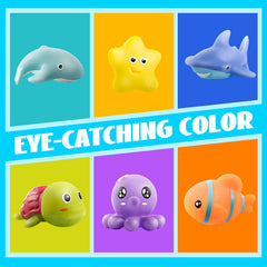 Hely Cancy grab-friendly bath friends are easy for tiny hands to hold.