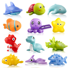 Hely Cancy no-hole animal bath toy in bright colors for safe chewing during bath time.