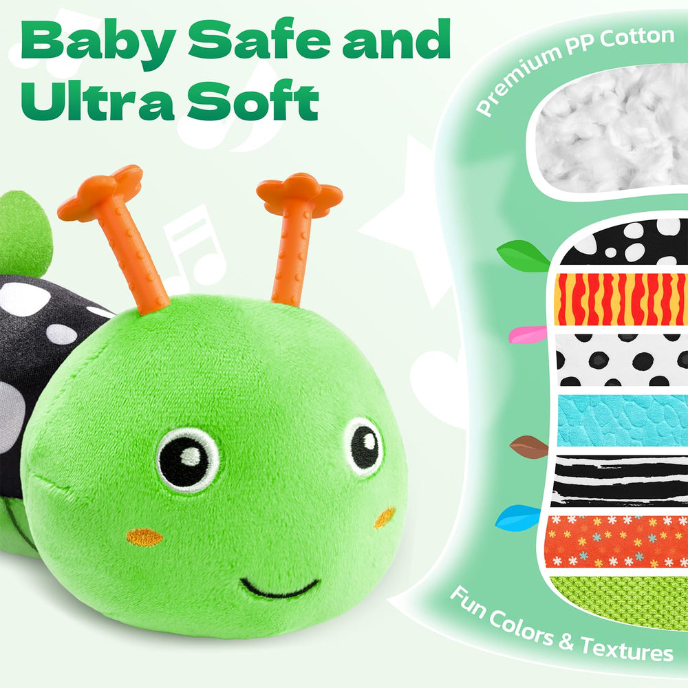 HEMRLY Caterpillar with rattle and crinkle elements for tactile exploration.