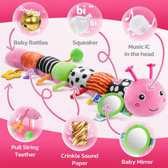 HEMRLY baby mirror on caterpillar encourages tummy time exploration