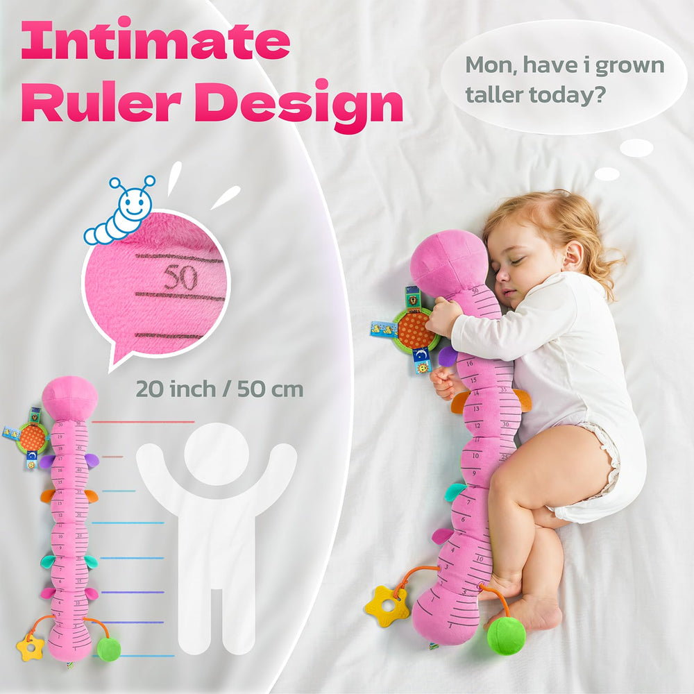 HEMRLY Caterpillar rattle and pull toy promote grasping and fine motor growth.