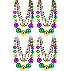 Henoyso 50-inch jumbo Mardi Gras beads for bold party looks.