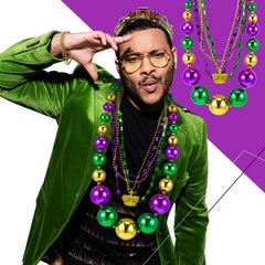 Henoyso multi-color Mardi Gras beads pack for decorations.