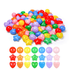 Heopeis 200 star ball pit balls hearts in bright color mix for sensory play