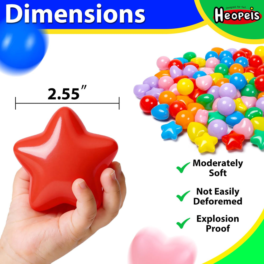 Heopeis seven bright colors ball pit balls to inspire color recognition and counting
