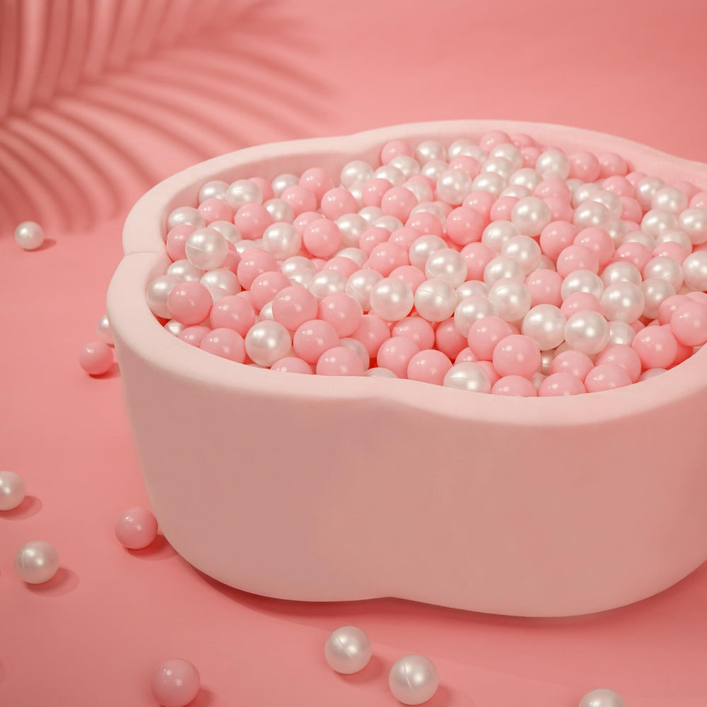 Durable Heopeis 2.2-inch ball in pink and pearl white