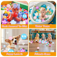 Heopeis color recognition and counting through mixed-color ball play.