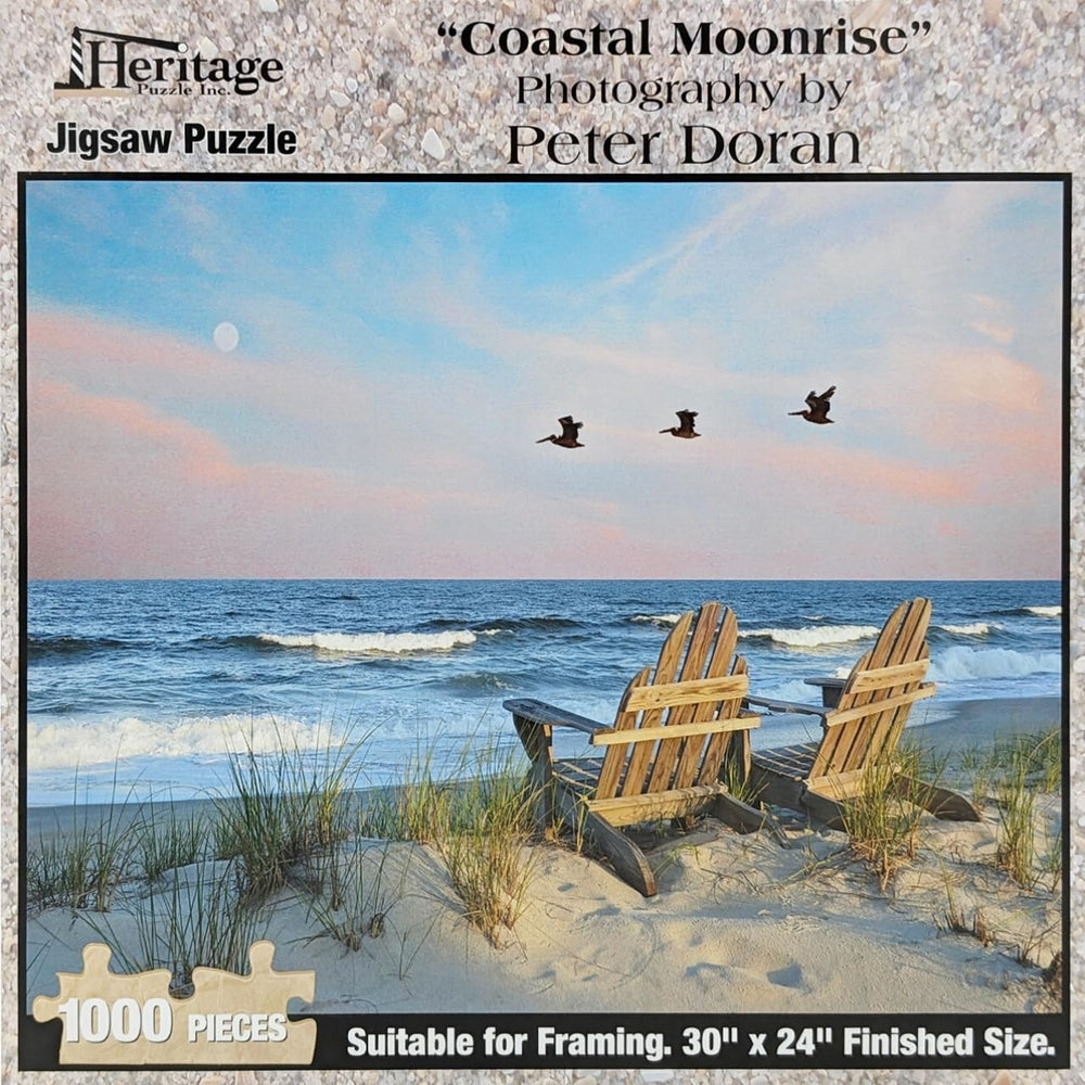 Heritage Puzzle Coastal Moonrise moonlit horizon, inspiring display-worthy results after completion.