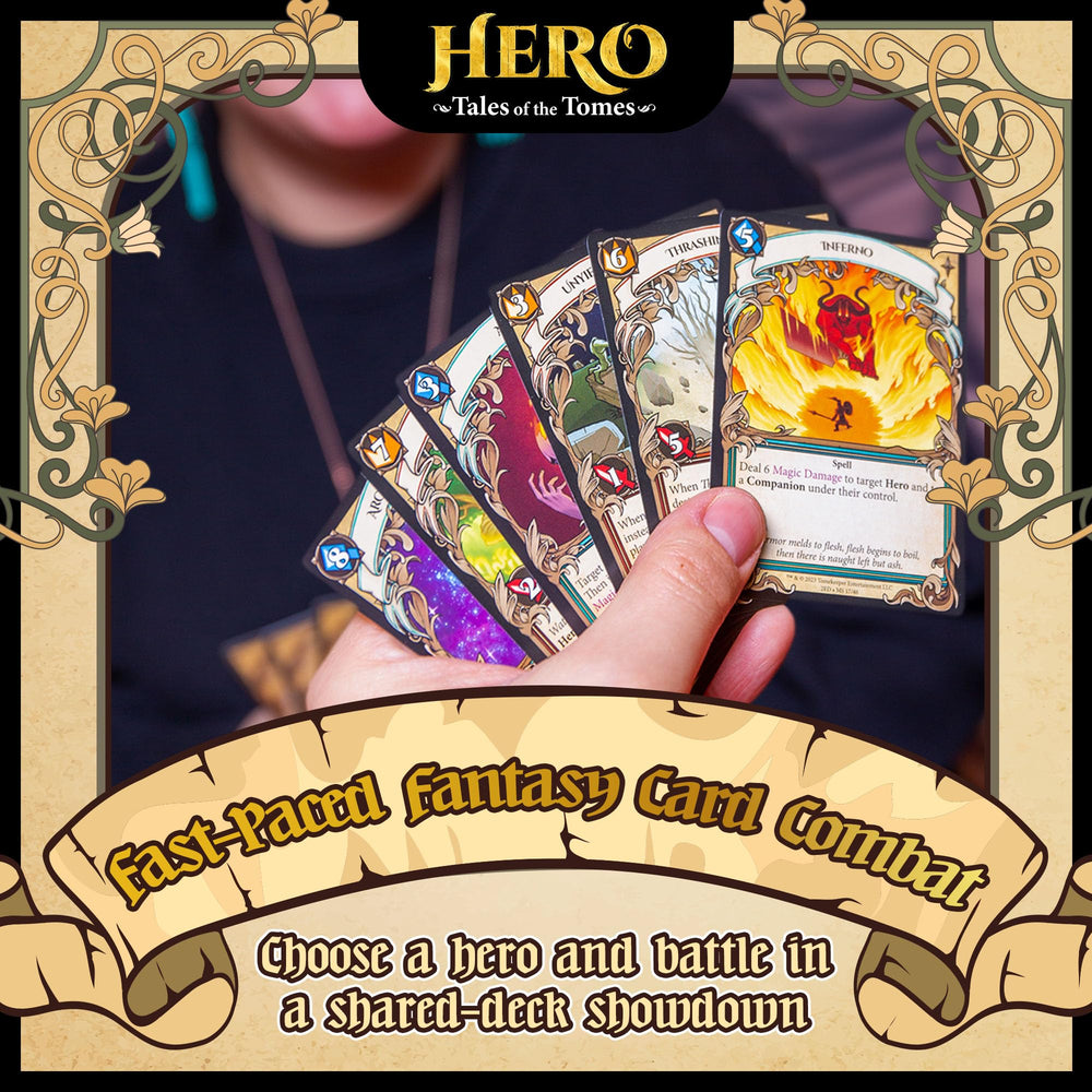Hero: Tales of the Tomes level-up cards showing progression
