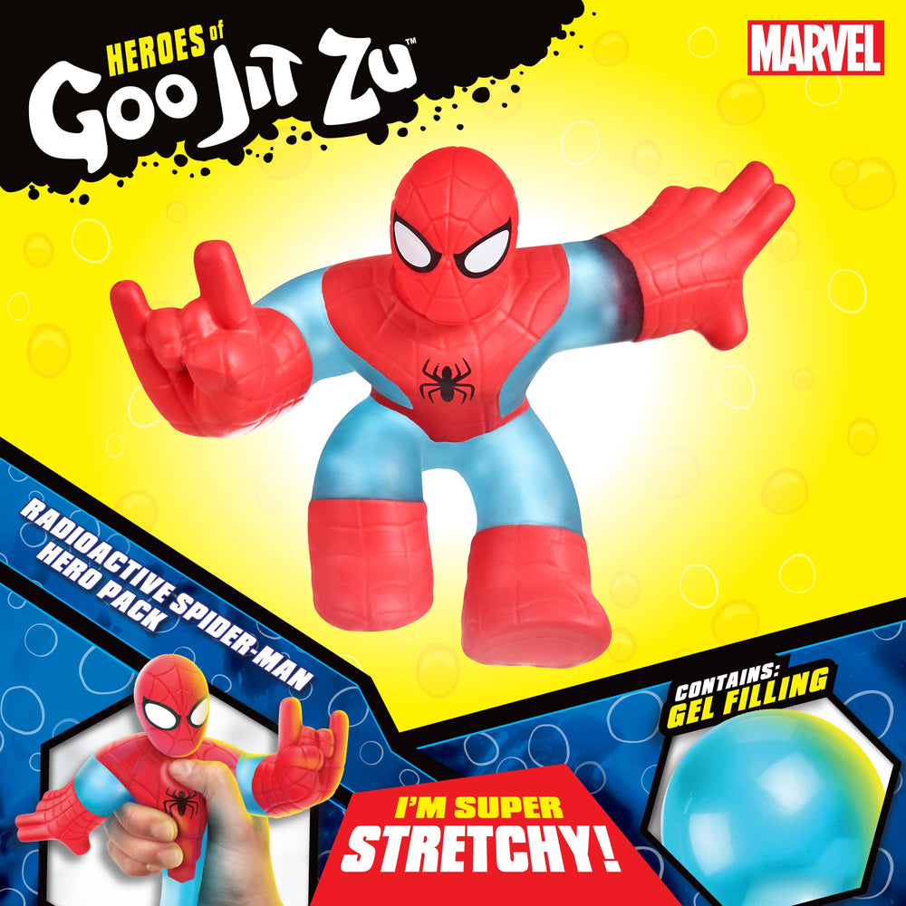 Heroes of Goo Jit Zu Radioactive Spider-Man Aqua-Blast energy highlights vibrant, translucent colors