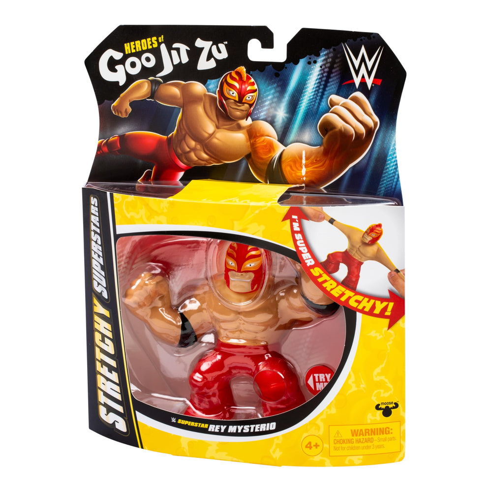 Collectible Rey Mysterio display option within the WWE Stretchy Superstars line.