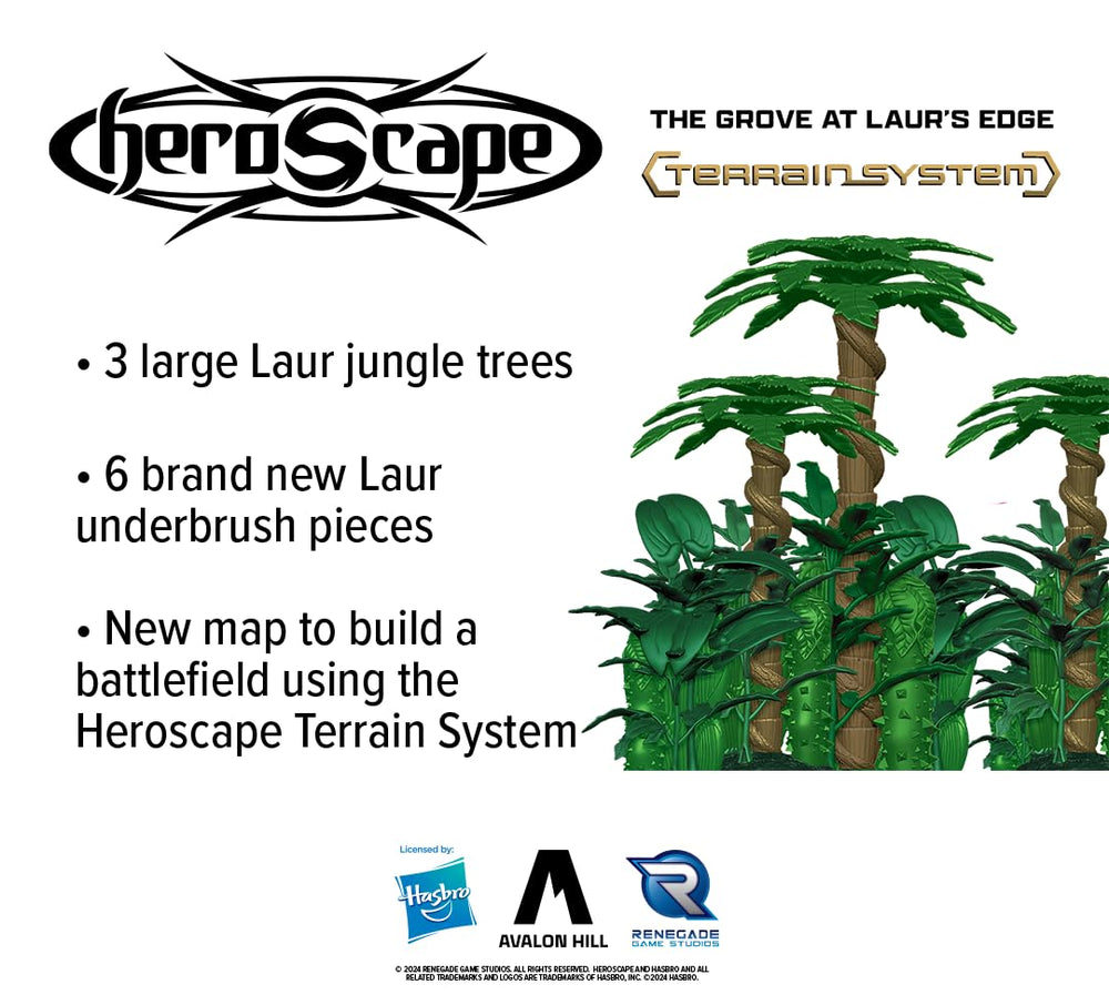 Heroscape Grove Laur's Edge hex-tiles lock securely for stable layouts.