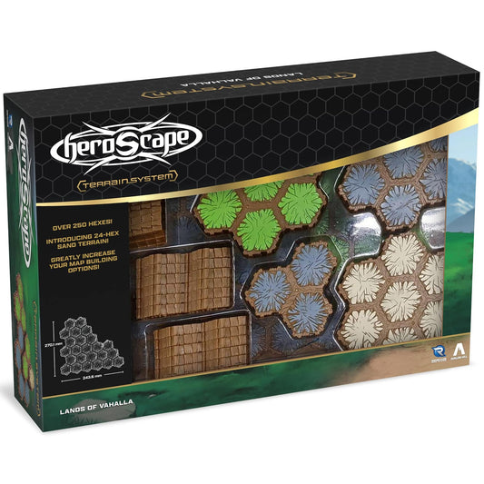 Heroscape Lands of Valhalla grass tiles for customizable battle maps and immersive terrain.