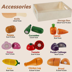 HERSITY wooden play food storage box keeps play areas tidy after sessions.