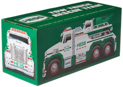 Hess 2019 Tow Truck Rescue Team with bright colors boosts kid-friendly pretend play.