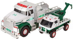 Hess 2019 Tow Truck Rescue Team with working lights and sounds enhances imaginative play.