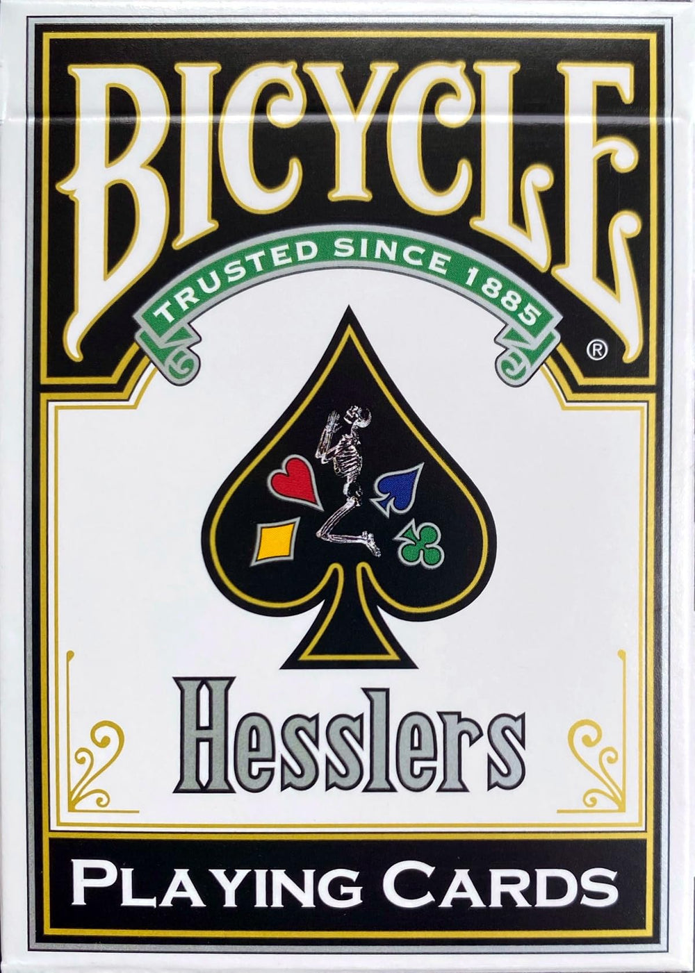 Hessler's Maiden Back four-color deck with distinct suit colors for quick identification