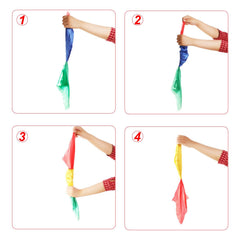 HESTYA change-color silk scarf green to yellow, versatile magician accessory