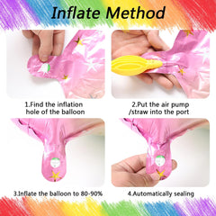 Heukikt unicorn balloon set round unicorn balloons for playful centerpieces
