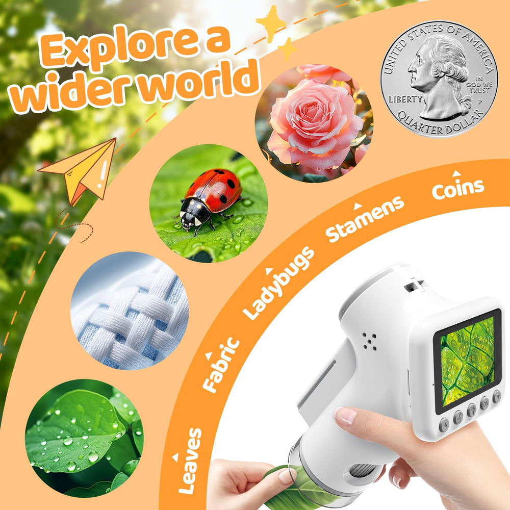 HEWEIMEI built-in 48MP camera captures real-time microscopic videos for sharing.