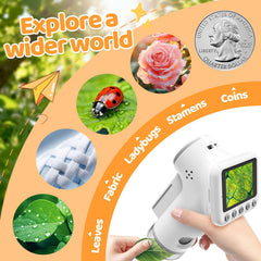 HEWEIMEI built-in 48MP camera captures real-time microscopic videos for sharing.
