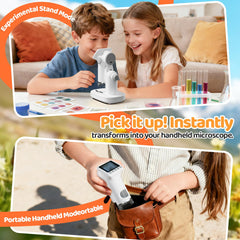 HEWEIMEI detachable 3-in-1 design enables desktop, handheld, and portable use.