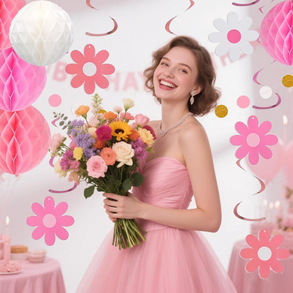 HEWUAUL circle dots decorations pink provide charming table or banner accents.