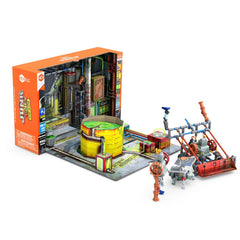 HEXBUG JUNKBOTS interlocking pipes enable deconstruction and reconfiguration for new builds.