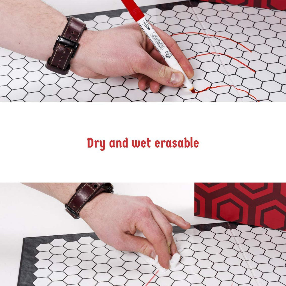 Folded Hexers board captured compactly for travel and storage.