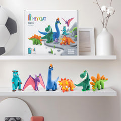 HEY CLAY 15 Cans Set colorful dinos, playful figures for pretend play