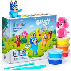 HEY CLAY Bluey & Friends full set of six figures for imaginative play and display